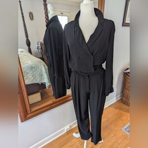 Sézane Tuxedo Black Jumpsuit